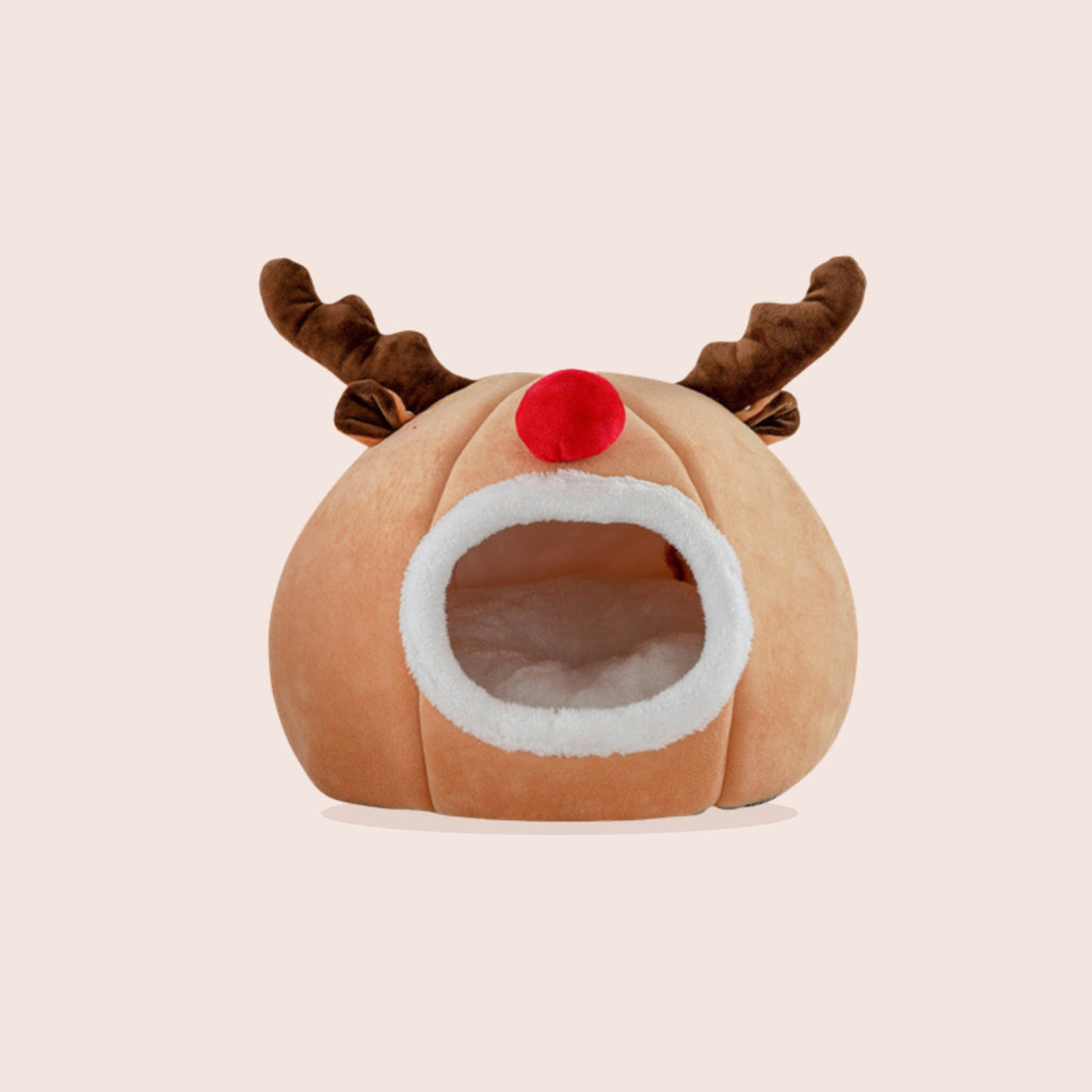 Niche renne de Noël pour chat et petit chien