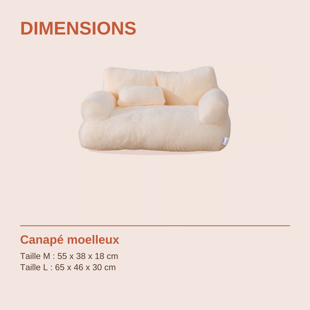Dimensions du canapé moelleux
