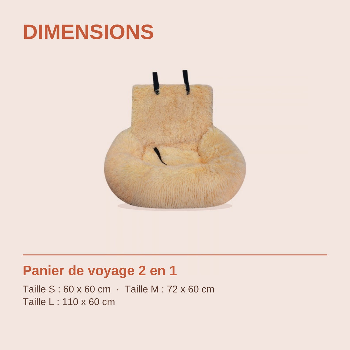Dimensions du panier de voyage