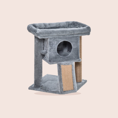 Arbre à chat 57 cm avec niche et griffoir