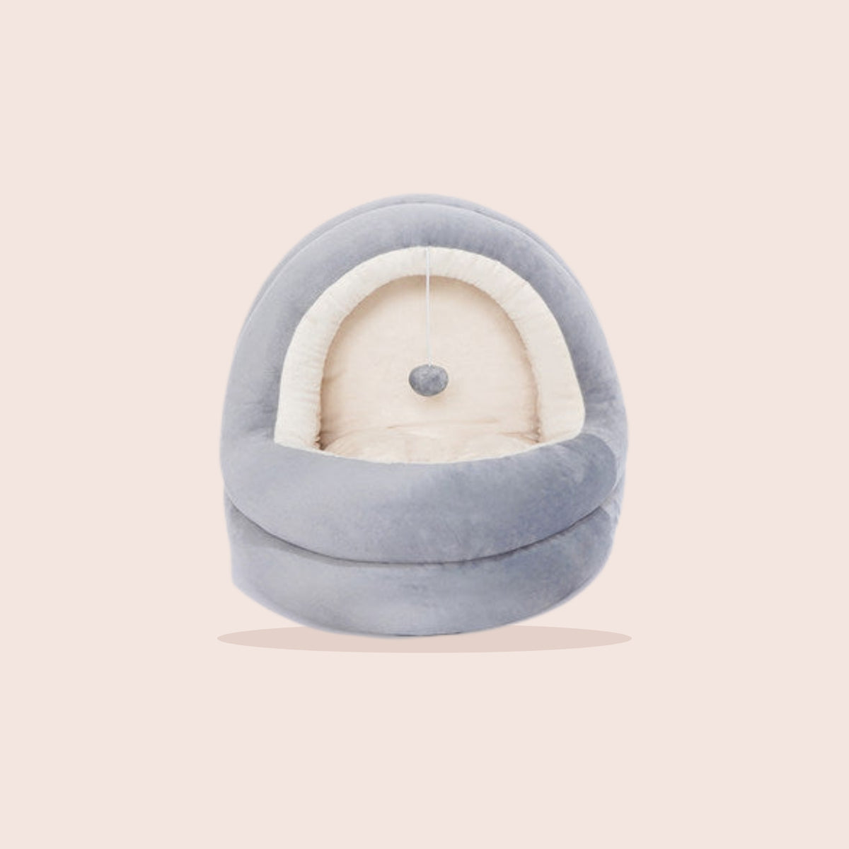 Niche douillette en velours, beige et gris