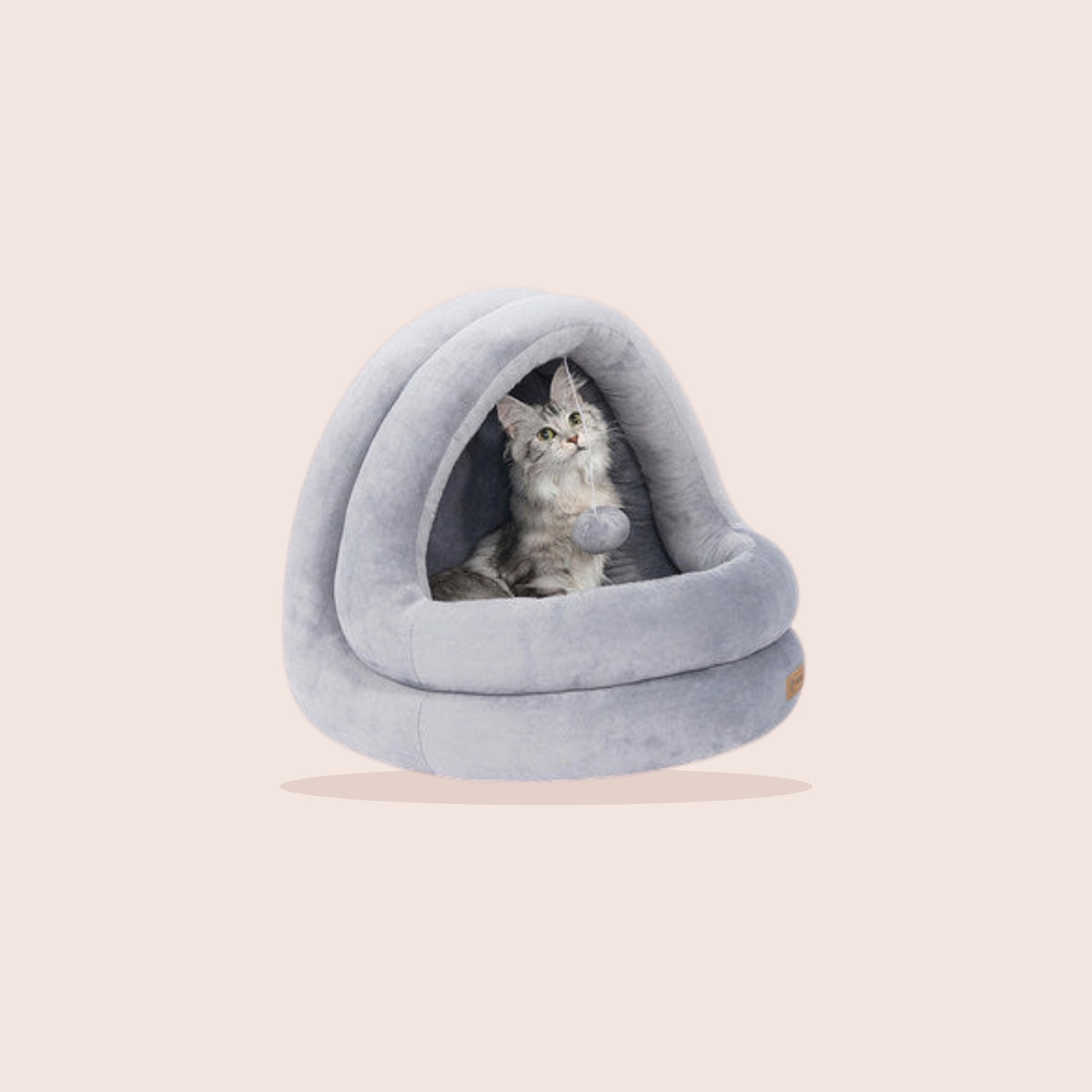 Niche douillette en velours, gris