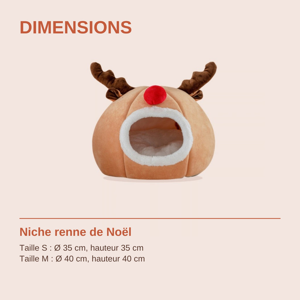 Dimensions de la niche renne de Noël