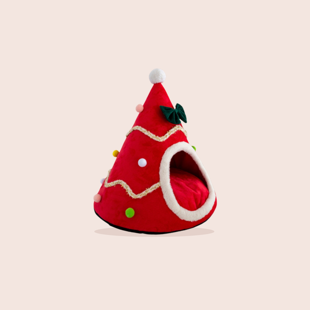 Niche chapeau de Noël pour chat
