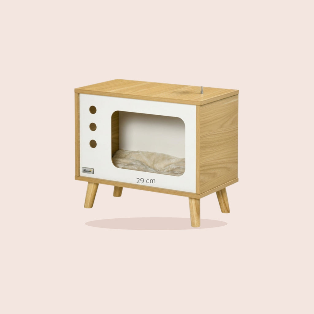 Maison en forme de télé pour chat